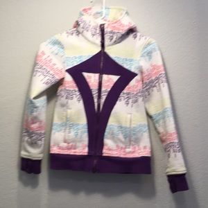 Ivivva printed scuba jacket  girls size 8